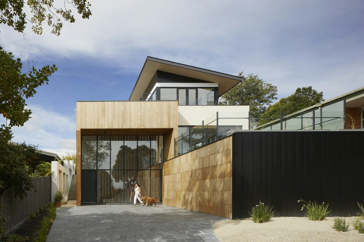 Contemporary residence with a landscaped forecourt