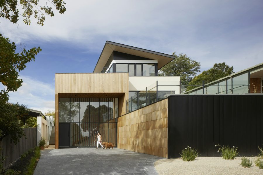 Contemporary residence with a landscaped forecourt
